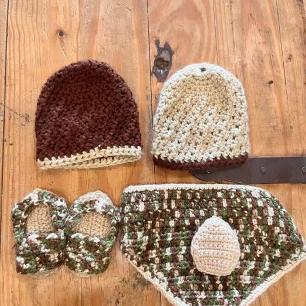 Newborn Crocheted Photo Prop Outfit Woodland